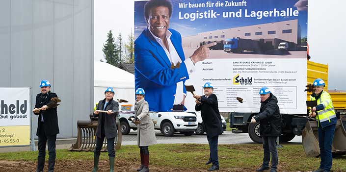 Bau der neuen Kaphingst Lagerhalle im Lahntal